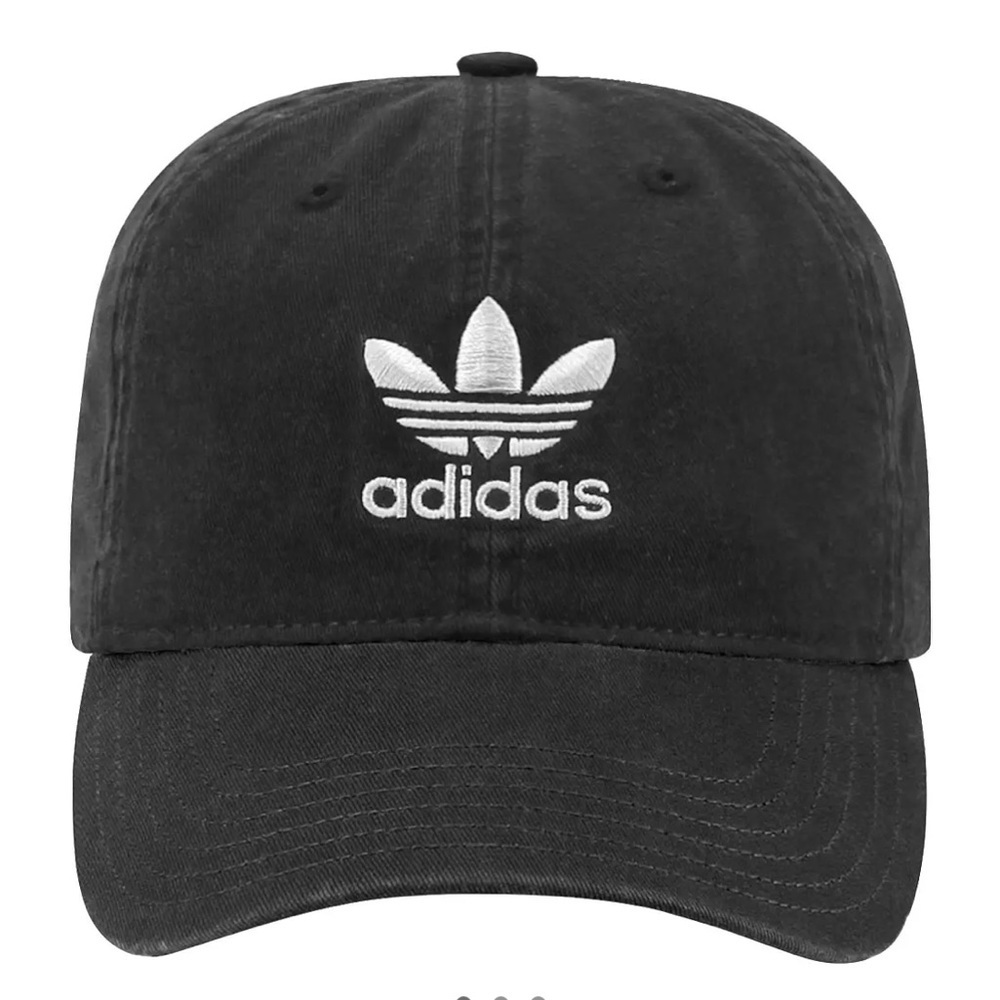 Adidas Originals Black Baseball Cap Youth Washed Relaxed